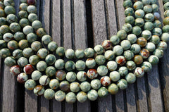 Rainforest Rhyolite 10-10.5mm round beads (ETB00362)