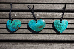 Natural Amazing blue Peruvian Chrysocolla heart shape pendant  (ETP00124)