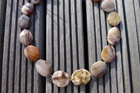 Wood Opalite/ Petrified Wood 20-27mm freeform beads (ETB00325)