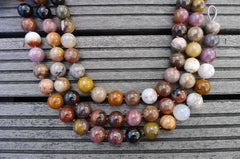 Petrified Rainbow Wood from Arizona 15-16mm round beads (ETB00261)