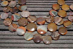 Landscape/ Polychrome jasper 25-30mm round disc beads (ETB00379)