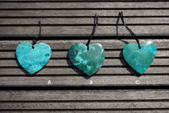 Natural Amazing blue Peruvian Chrysocolla heart shape pendant  (ETP00125)