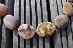 Wood Opalite/ Petrified Wood 20-27mm freeform beads (ETB00325)