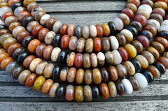 Petrified Rainbow Wood from Arizona 11-12mm rondelle beads (ETB00258)