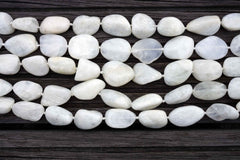 Shiny polished Blue Moonstone 12-20mm pebble beads (ETB00445)