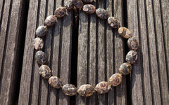 Turritella agate 12-16mm oval beads (ETB00339)