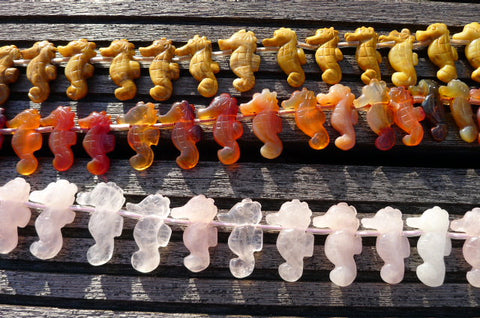 Semi precious stone 13-17mm handmade sea horses beads (ETB00288)