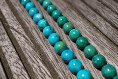 Natural Amazing blue Peruvian Chrysocolla 7-8mm round beads (ETB00459)