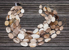 Petrified Wood 15-22mm oval flat beads (ETB00530)