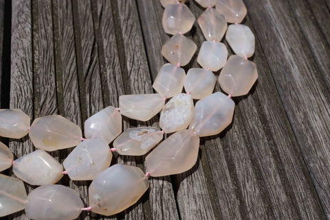Pink Chalcedony 13-21mm faceted beads (ETB00469)