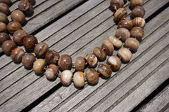 Petrified Wood 17-18mm rondelle beads (ETB00405)