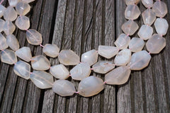 Pink Chalcedony 13-21mm faceted beads (ETB00469)