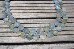 Rare Blue Sapphire corundum hexagon beads (ETB00415)