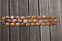 Landscape/ Polychrome jasper 21-27mm oval flat beads (ETB00383)