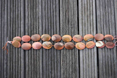 Landscape/ Polychrome jasper 23-31mm oval flat beads (ETB00382)