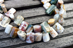 Ocean Jasper 9-12mm square beads (ETB00271)