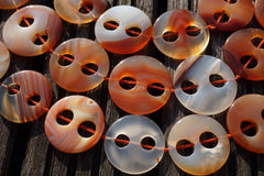 Carnelian large 32-38mm round button two holes beads (ETB00278)