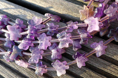 Amethyst 10-14mm butterflies and bows beads (ETB00310)
