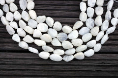 Shiny polished Blue Moonstone 12-20mm pebble beads (ETB00445)