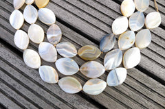 Grey Agate 21-24mm marquise beads (ETB00367)