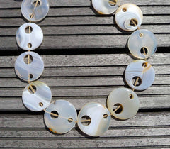 Natural Agate large 33-40mm round two holes beads (ETB00280)