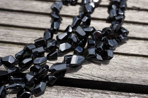 Black Spinel 5-8mm faceted beads (ETB00419)