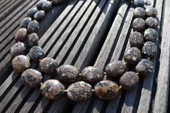 Turritella agate 14-17mm oval beads (ETB00334)