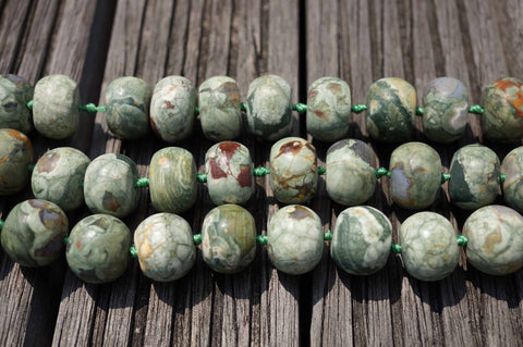 Rainforest Rhyolite (matte) 18.5-21mm rondelle beads (ETB00364)