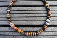 Petrified Rainbow Wood from Arizona 11-12mm rondelle beads (ETB00258)