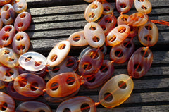 Carnelian 18-23mm button two holes beads (ETB00277)