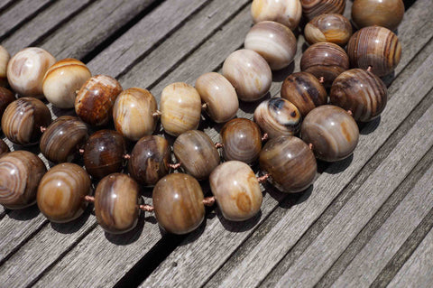 Petrified Wood 17-18mm rondelle beads (ETB00405)