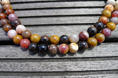 Petrified Rainbow Wood from Arizona 9-10mm round beads (ETB00262)