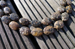 Turritella agate 14-17mm oval beads (ETB00334)