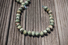 Rainforest Rhyolite (matte) 18.5-21mm rondelle beads (ETB00364)