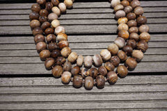 Petrified Wood 17-18mm rondelle beads (ETB00405)