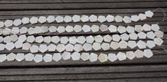 White Mother of Pearl / MOP 18-21mm pentagon carved beads (ETB00372)