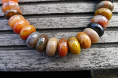 Petrified Rainbow Wood from Arizona 11-12mm rondelle beads (ETB00258)