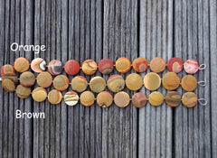 Matte Landscape/ Polychrome jasper 31-37mm round disc beads (ETB00385)