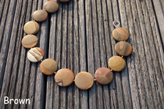 Matte Landscape/ Polychrome jasper 31-37mm round disc beads (ETB00385)