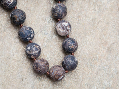 Matte Turritella Agate 9-10mm round beads (ETB00945)